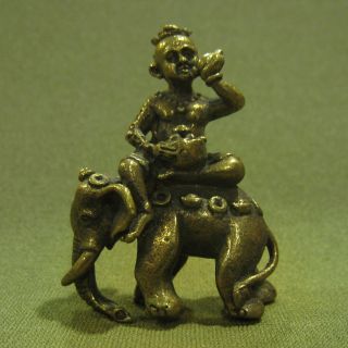 Kumanthong On Wealth Elephant Rich Lucky Sacred Charm Thai Amulet photo