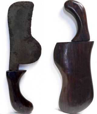 Antique Kudi Sword Axe Kujang Indonesia Tribal Dukun Weapon Keris Pencak Silat photo