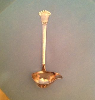 Great Arts & Crafts Christian Heise Grave Ladle Hand Hamered Danish Silver 1917 photo