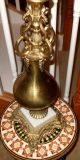 Antique Gilt Brass Marble Base Torchiere Art Nouveau Floor Lamp Ornate Figural Art Nouveau photo 2