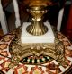 Antique Gilt Brass Marble Base Torchiere Art Nouveau Floor Lamp Ornate Figural Art Nouveau photo 3