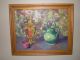 Vintage Oil Painting Of Still Life W/ Samovar / Pottery Signed Billings (listed) Mid-Century Modernism photo 1