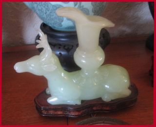 Antique Chinese Very Fine Jade Carving Statue Pale Celadon 6 