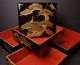 Exquisite Antique Japanese Lacquered Wood Jubako Edo Taka - Makie Stacking Boxes Boxes photo 4