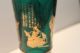 Vintage Green Glass Asian Drink Shaker Gold Decorations Marked With A Gold S Glasses & Cups photo 2
