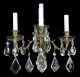 Pair Of Antique Sconces Brass Bronze Vintage Crystal Glass Regency Empire Period Chandeliers, Fixtures, Sconces photo 1