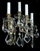 Pair Of Antique Sconces Brass Bronze Vintage Crystal Glass Regency Empire Period Chandeliers, Fixtures, Sconces photo 4