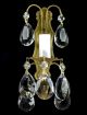 Pair Of Antique Sconces Brass Bronze Vintage Crystal Glass Regency Empire Petite Chandeliers, Fixtures, Sconces photo 1
