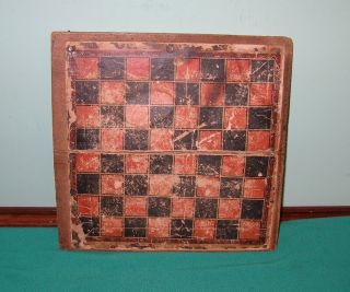 Vintage American Folk Art Checker Board Game Board Vintage Checker Board photo