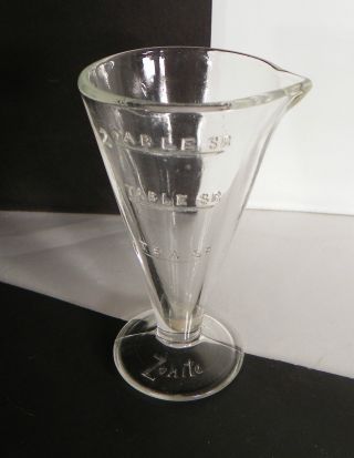 Vintage Zonite Glass Medicine Measuring Cup Medical Beaker 1 Tsp 2 Tablespoons photo