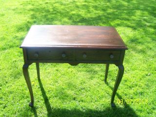 Antique 2 Draw Vintage Desks With Caster Wheels Front Claw Feet photo