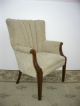 Gorgeous Vintage Wingback Arm Chair Designer Fabric Tufted Decorative Nails Post-1950 photo 2
