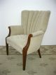 Gorgeous Vintage Wingback Arm Chair Designer Fabric Tufted Decorative Nails Post-1950 photo 3