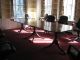 Mahogany Boardroom Conference Table Inlay Regency 3 Pedestal 2 Leaves 144 