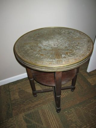 One Of Kind Brass Embossed Table photo