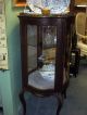 Elegant Antique French Curved Glass Curio Cabinet Petite European Other photo 2