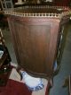 Elegant Antique French Curved Glass Curio Cabinet Petite European Other photo 5