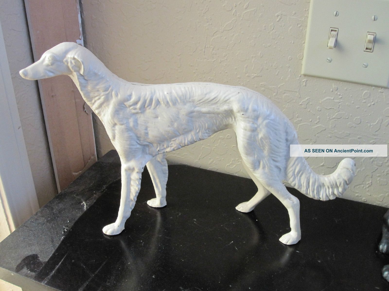 Hubley Cast Iron Russian Borzoi Dog Doorstop Metalware photo