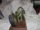 Collectible Bronze Cocker Spaniel Dog Figure On Base With Thermometer Metalware photo 1