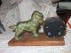 Collectible Bronze Cocker Spaniel Dog Figure On Base With Thermometer Metalware photo 2