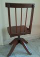 Antique Childs Wooden School Chair Cast Iron Swivel Adjustable Height 1900-1950 photo 5
