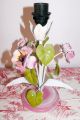 Vintage French Provence Tole Table Lamp Painted Flowers Chandeliers, Fixtures, Sconces photo 11
