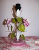 Vintage French Provence Tole Table Lamp Painted Flowers Chandeliers, Fixtures, Sconces photo 6
