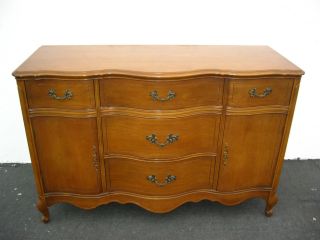 Vintage French Provincial Buffet Cherry Wood Dovetail Side Board Credenza photo