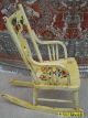 Vintage Childrens Rocking Chair - Flowers Hand Painted Post-1950 photo 2