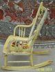 Vintage Childrens Rocking Chair - Flowers Hand Painted Post-1950 photo 4