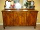 Exquisite Vintage Burl Wood Buffet W/ Mirror Sideboard Credenza Onlays Carvings Post-1950 photo 1