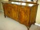 Exquisite Vintage Burl Wood Buffet W/ Mirror Sideboard Credenza Onlays Carvings Post-1950 photo 3