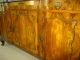 Exquisite Vintage Burl Wood Buffet W/ Mirror Sideboard Credenza Onlays Carvings Post-1950 photo 4