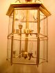 Vtg.  Retro Large Solid Brass Lantern Beveled Glass Quality Chandelier Fixture Chandeliers, Fixtures, Sconces photo 2