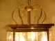 Vtg.  Retro Large Solid Brass Lantern Beveled Glass Quality Chandelier Fixture Chandeliers, Fixtures, Sconces photo 3