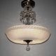 Large Vintage Victorian Art Deco Glass Chandelier Antique Ceiling Light Fixture Chandeliers, Fixtures, Sconces photo 5