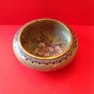 Estate Antique Chinese Cloissone Bowl Candy Dish Display Bowl Or Ash Tray photo