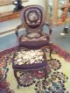 Wow Charming Antique French Needlepoint Chair With Matching Ottoman 1900-1950 photo 1