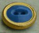 Nbs Small China Button Blue Mound With Htf Gold Luster Rim 9/16 