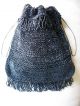 Antique Crochet Iridescent Black Silver Chain Drawstring Art Deco Flapper Purse Art Deco photo 8