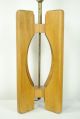 Mid Century Danish Modern Wood Lamp Burlap Shade Panton Era Mid-Century Modernism photo 1