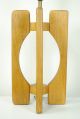 Mid Century Danish Modern Wood Lamp Burlap Shade Panton Era Mid-Century Modernism photo 3