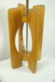 Mid Century Danish Modern Wood Lamp Burlap Shade Panton Era Mid-Century Modernism photo 6