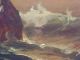 Antique French Marine Seascape Oil Painting Board Waves Rocks Signed C1910 Nr Other photo 2