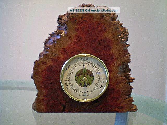 Australian Red Mallee Burl Wood Mantle Barometer Other photo