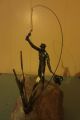 Vintage Mid Century Signed Jere Era Sculpture Fly Fisherman Mid-Century Modernism photo 7