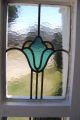Old Vtg Double Pane Tulip Window Large Tall Stained Glass Salvage Uk 1900-1940 photo 2