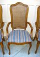 Four Thomasville Blue Gorgeous French Provincial Cane Arm Chairs Diningroom Post-1950 photo 3