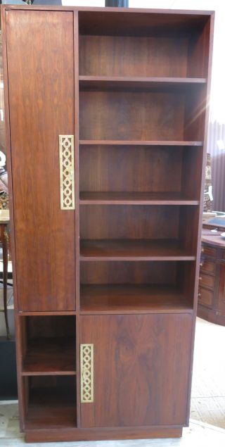 Tall & Narrow Danish Modern Rosewood Bookcase/cabinet photo