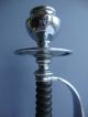Early 20thc Novelty Chrome Candlestick With Sword Handle Shaft Metalware photo 6